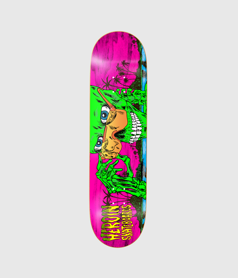 Heroin Skateboards Dalton Dern Skeleton Skateboard Deck 8.5"