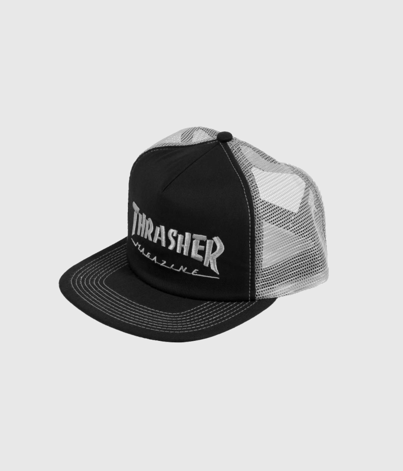 Thrasher Mesh Cap Logo Embroidered Black/Grey