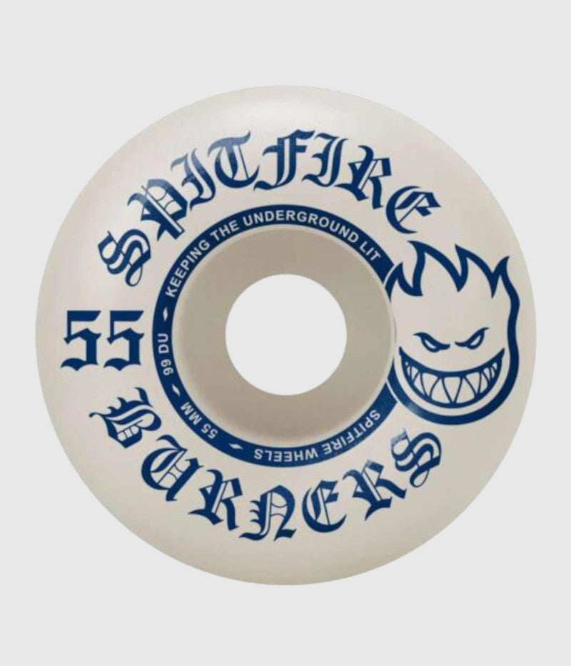 Spitfire Burner White/Blue Skateboard Wheel 55mm