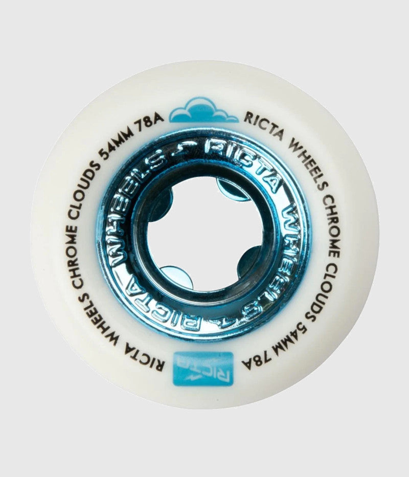 Ricta Chrome Clouds Blue 78a Skateboard Wheels 56mm