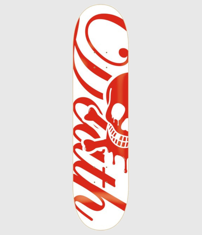 Death Skateboards Script Life White/Red Popsicle 2 Skateboard Deck 8.125"